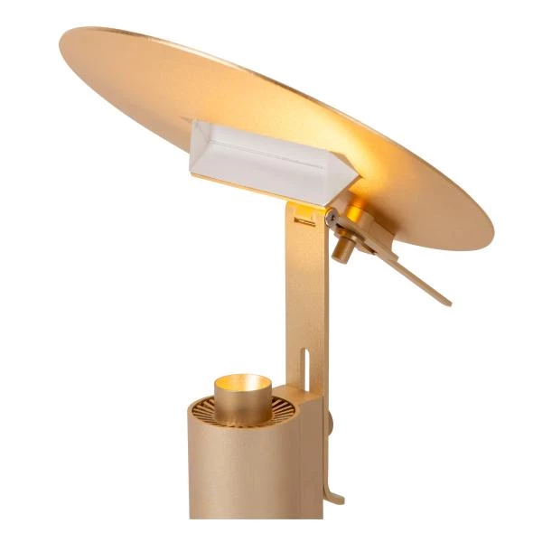 Lucide Premium FITS - Lampe de table - Ø 20 cm - LED - 1x7W 3000K - Or Mat / Laiton - détail 4